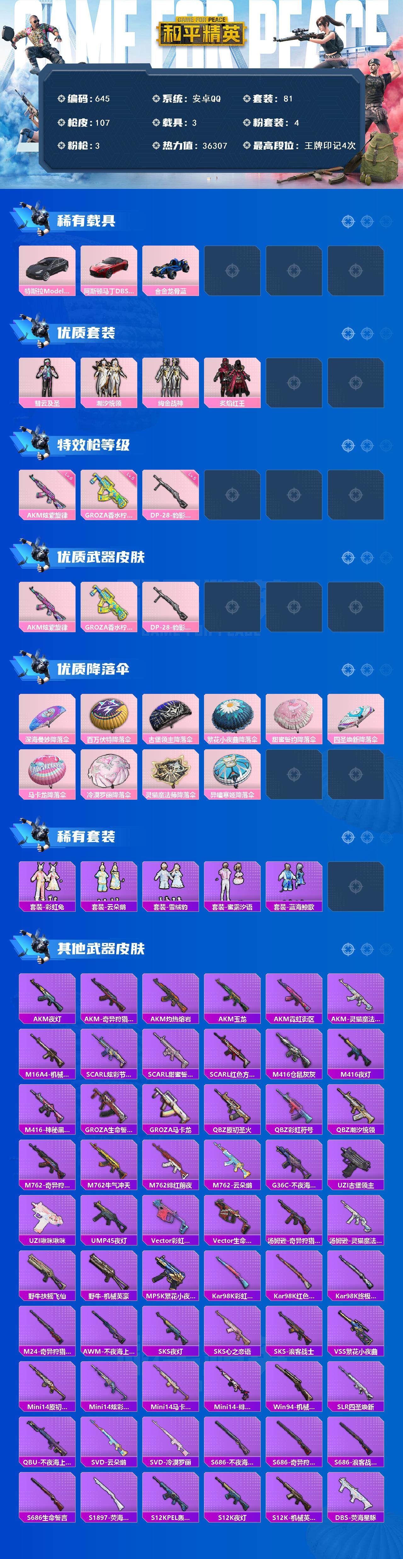 HPCMW3423863和平精英账号详情图2 HPCMW3423863和平精英账号详情图2