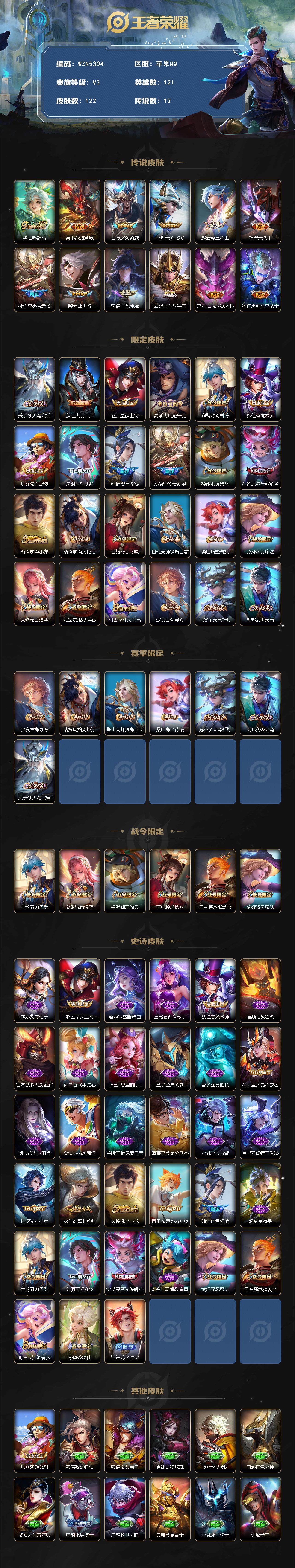 WZCMW3370363王者荣耀账号详情图2