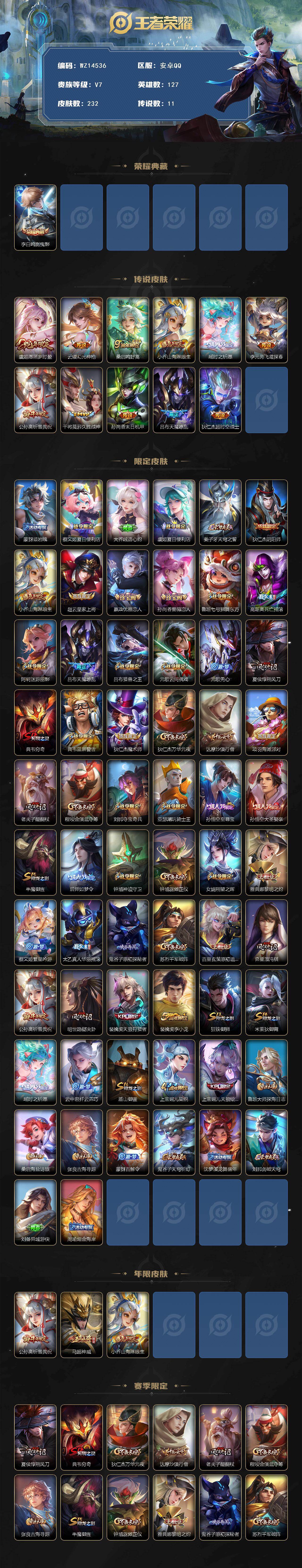 WZ0349441王者荣耀账号详情图2