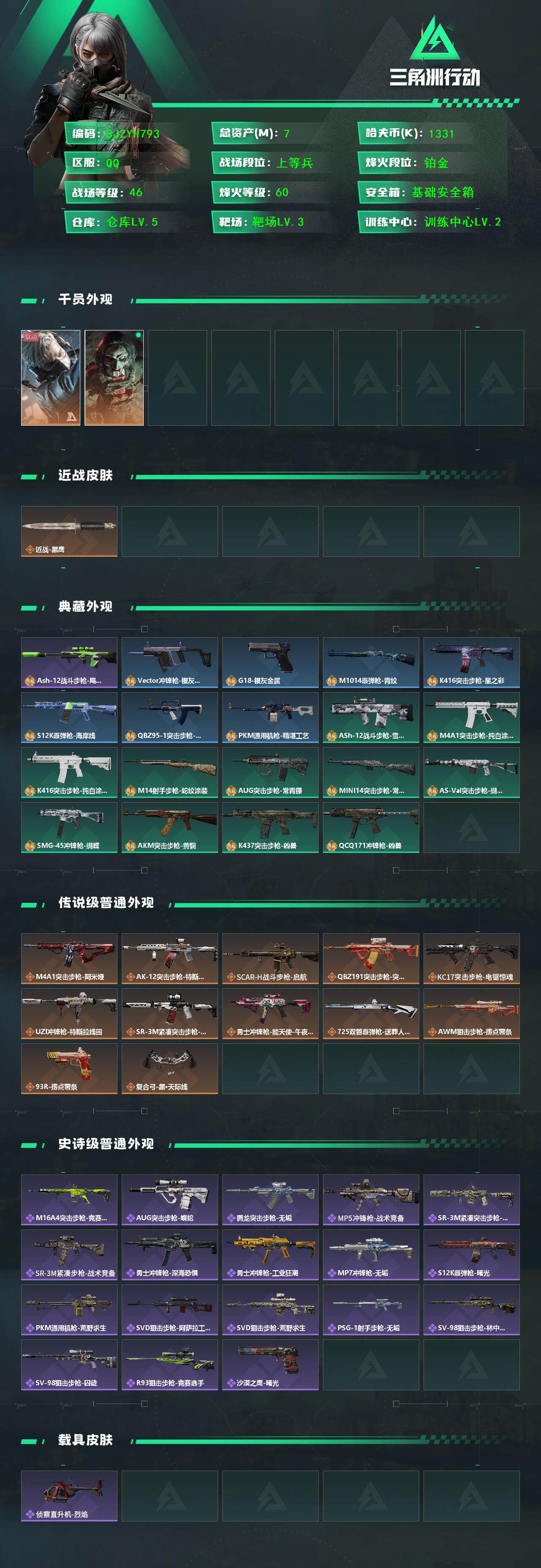 SJZCMW363400三角洲行动账号详情图2