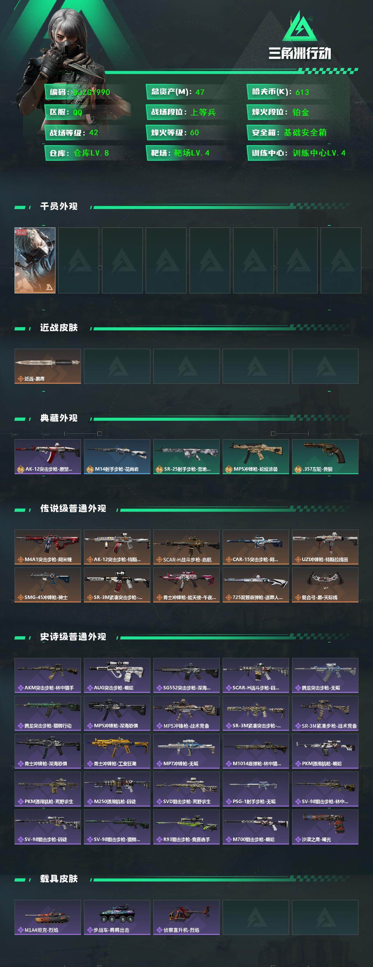 SJZCMW362978三角洲行动账号详情图2