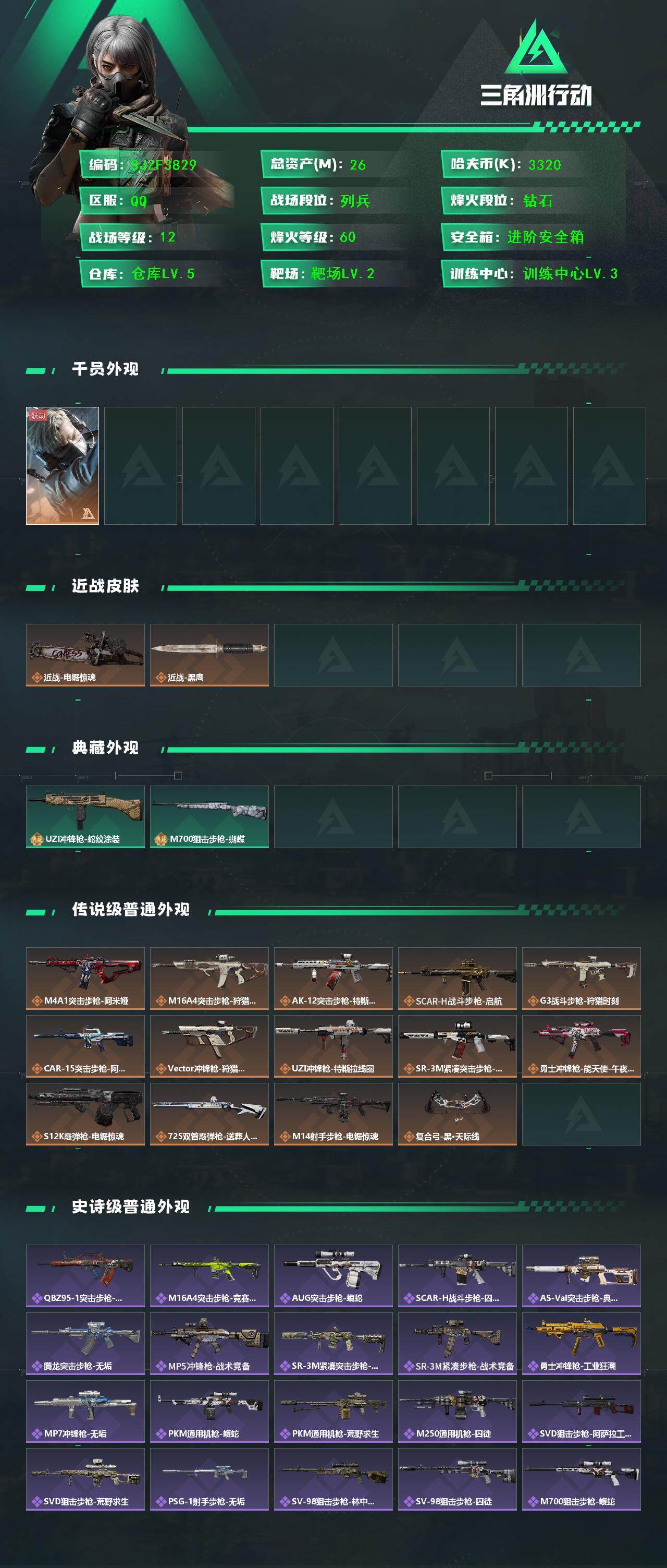 SJZCMW363490三角洲行动账号详情图2