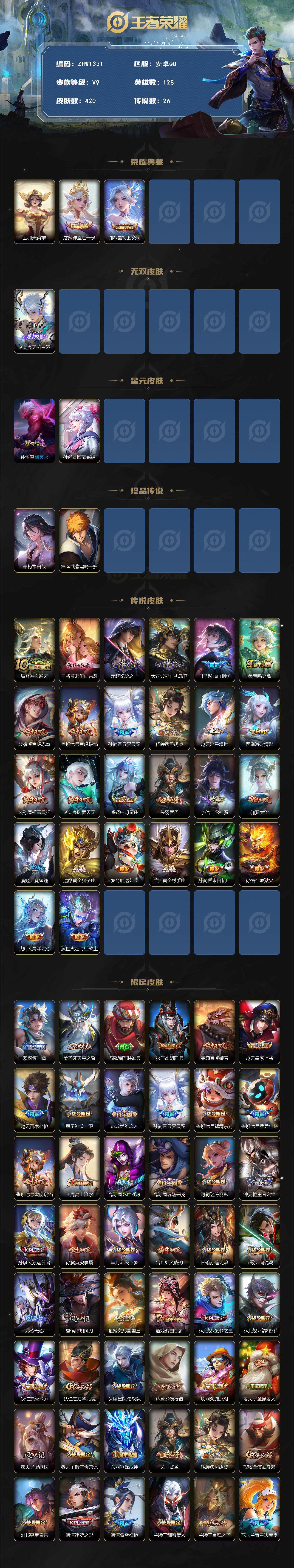 WZLX3377445王者荣耀账号详情图2