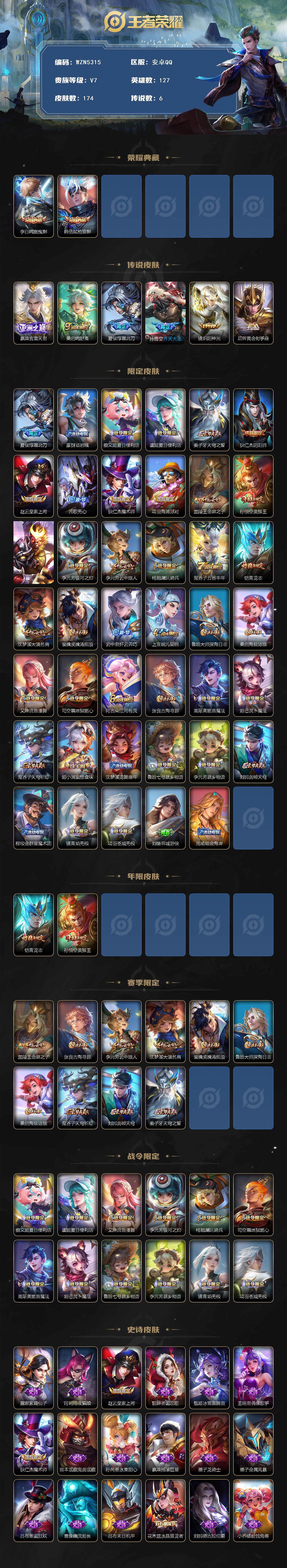 WZCMW3371383王者荣耀账号详情图2