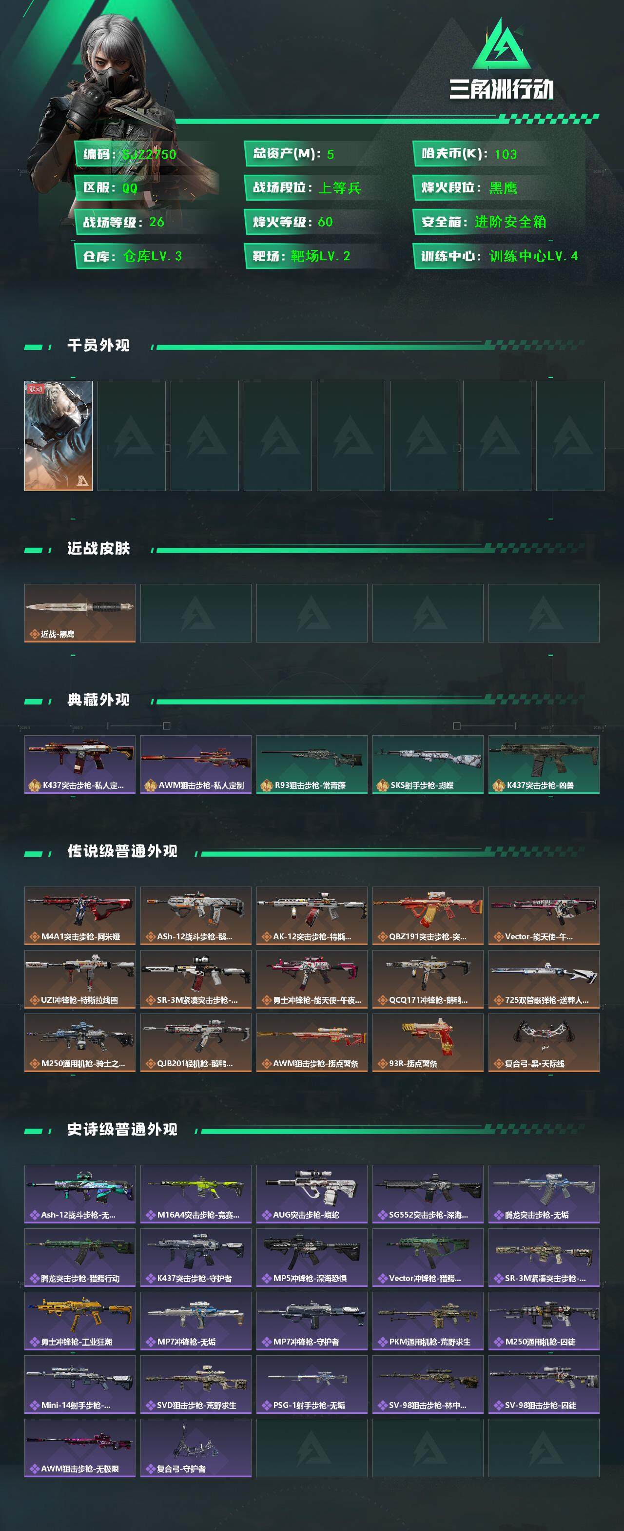 SJZCMW363545三角洲行动账号详情图2