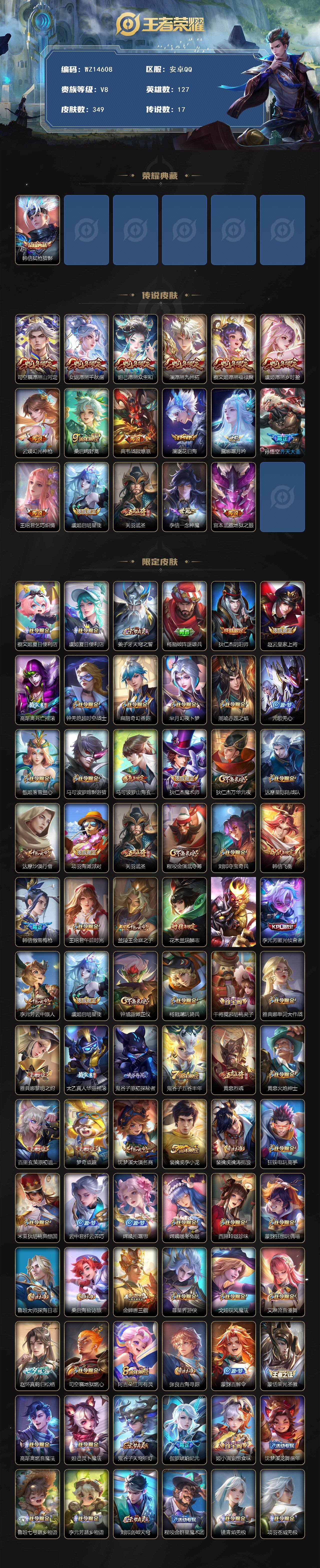 WZ0349460王者荣耀账号详情图2