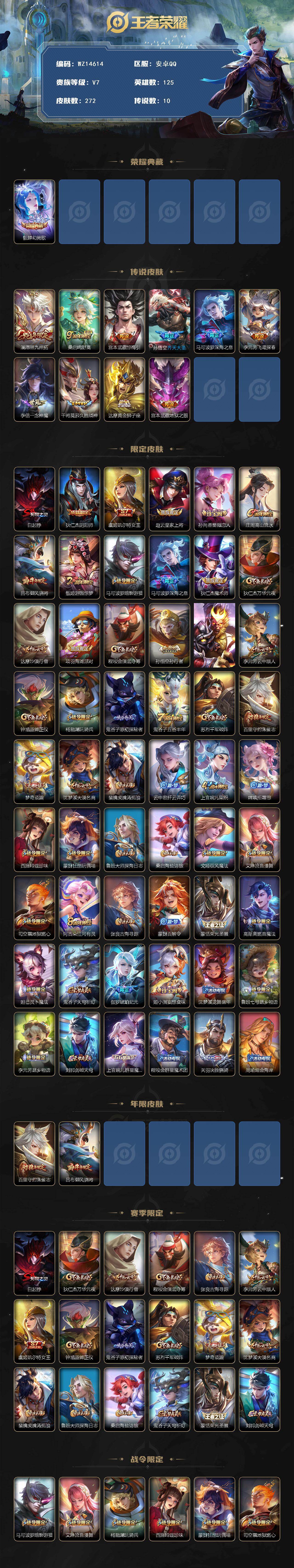 WZ0349463王者荣耀账号详情图2