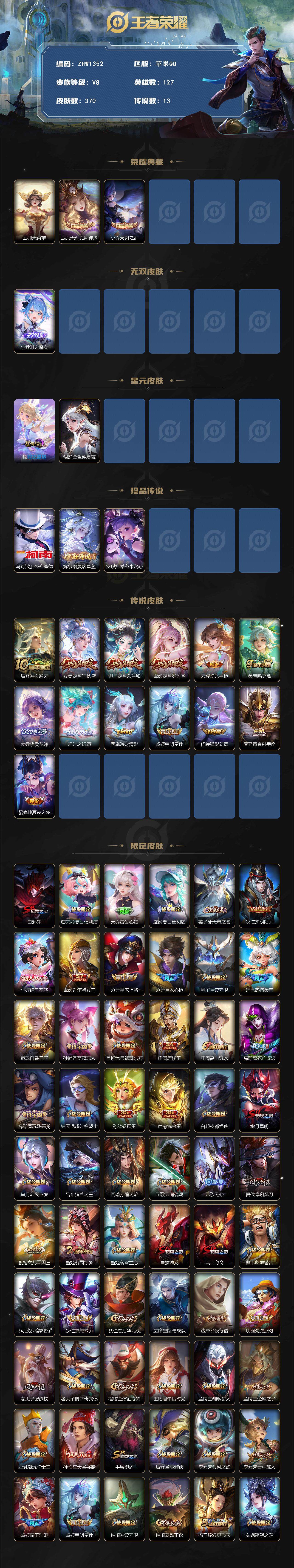 WZLE3379850王者荣耀账号详情图2