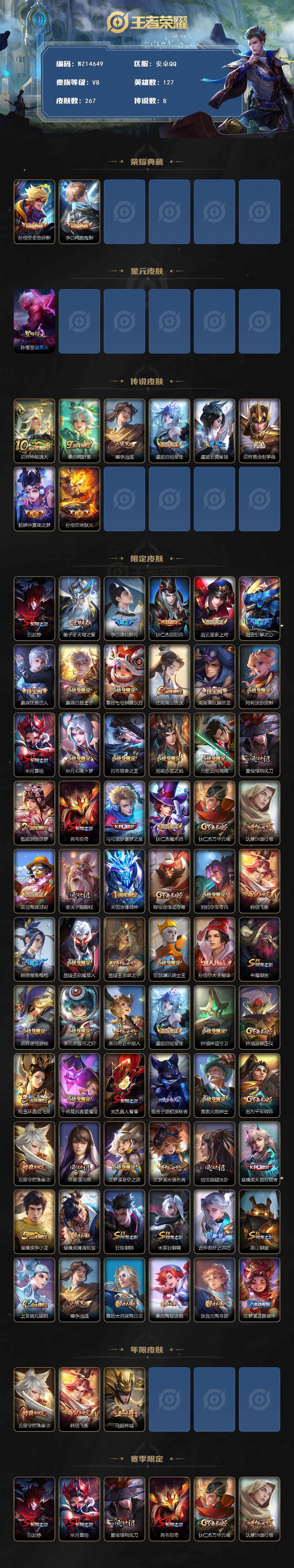 WZ0349470王者荣耀账号详情图2