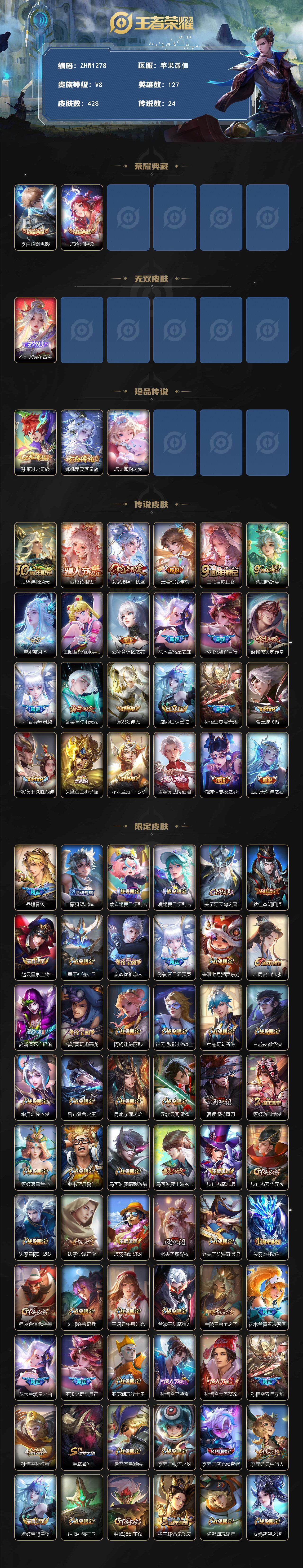 WZLX3376441王者荣耀账号详情图2