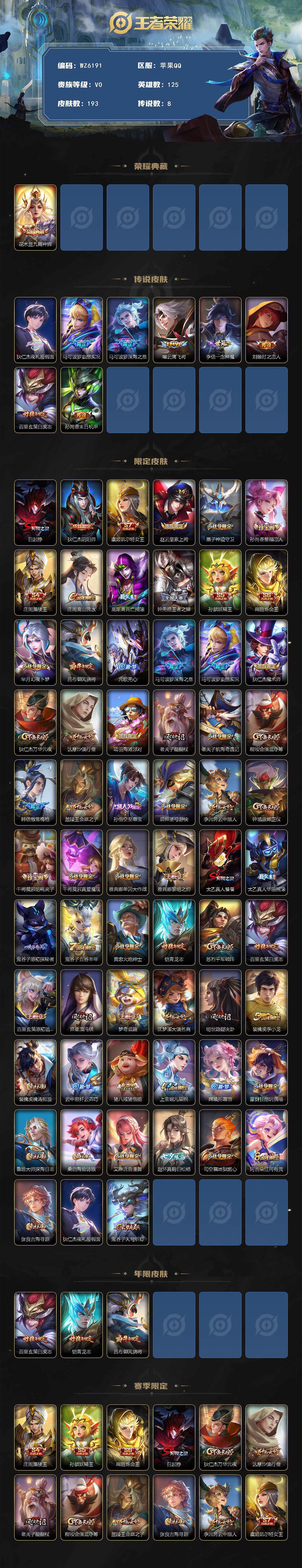 WZXS3376479王者荣耀账号详情图2