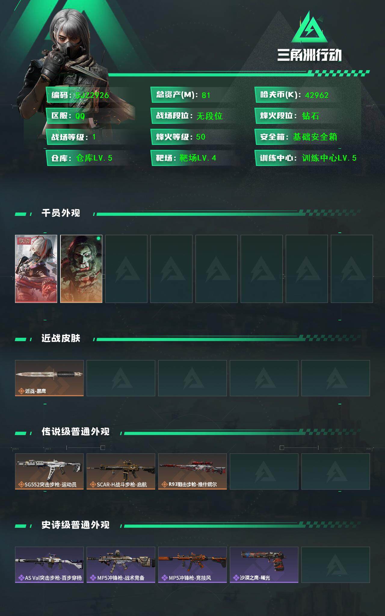 SJZCMW364683三角洲行动账号详情图2