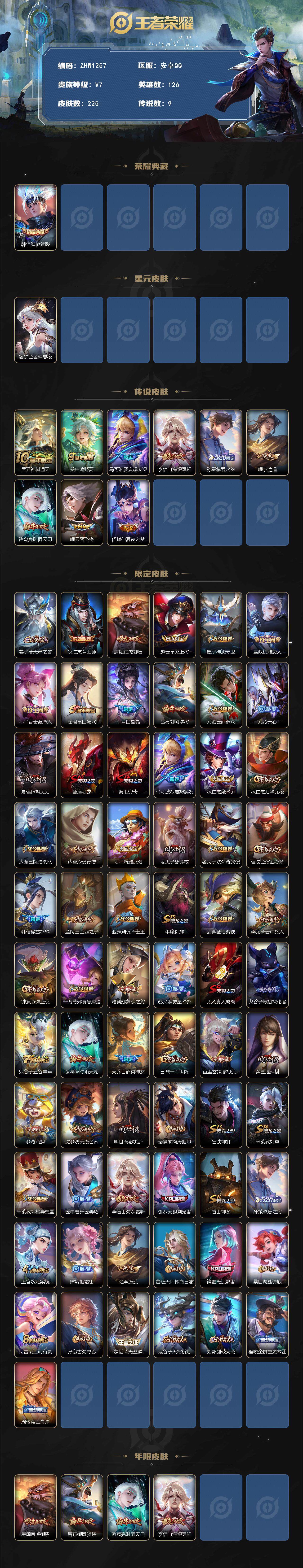 WZLX3377484王者荣耀账号详情图2