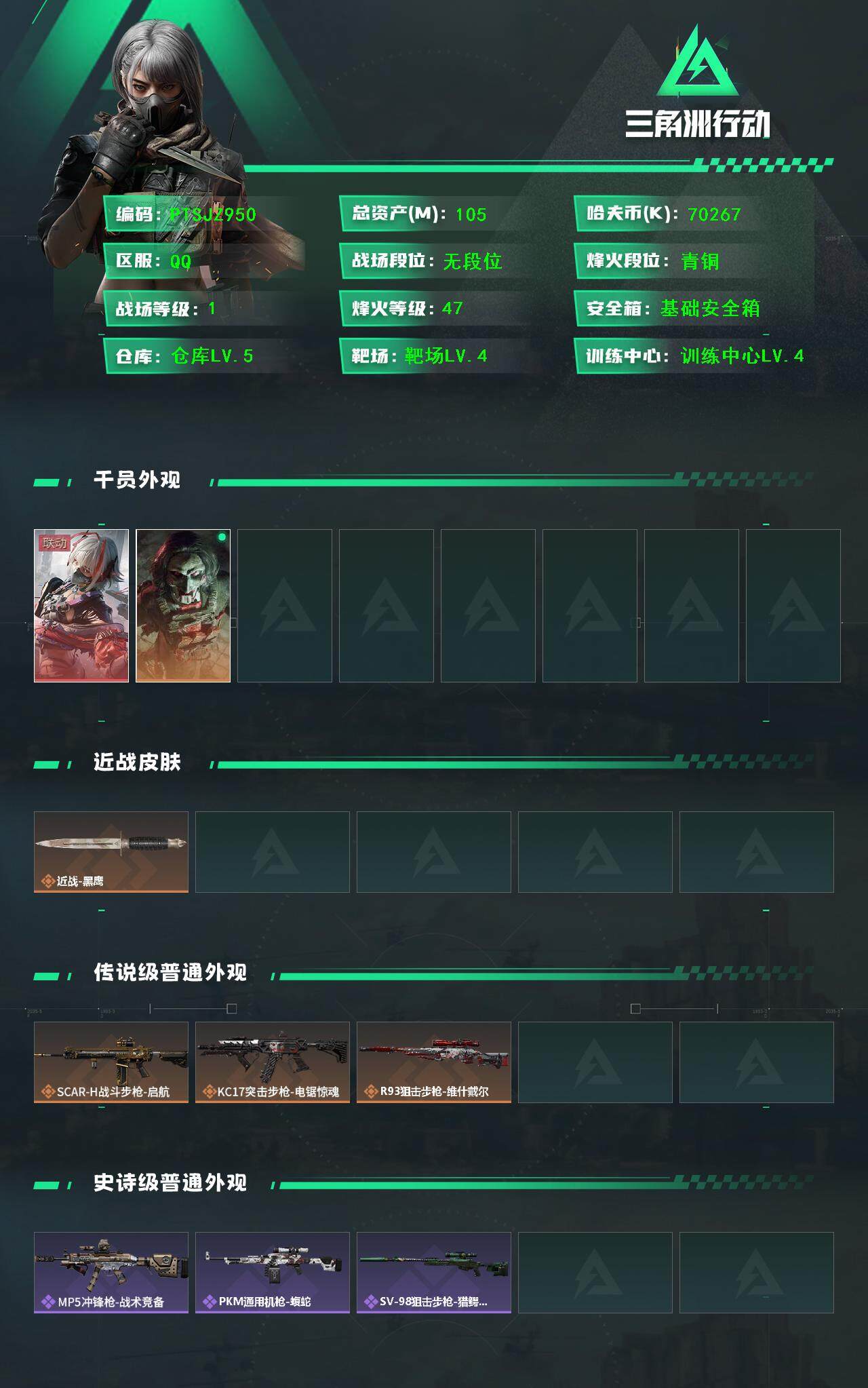 SJZCMW392940三角洲行动账号详情图2