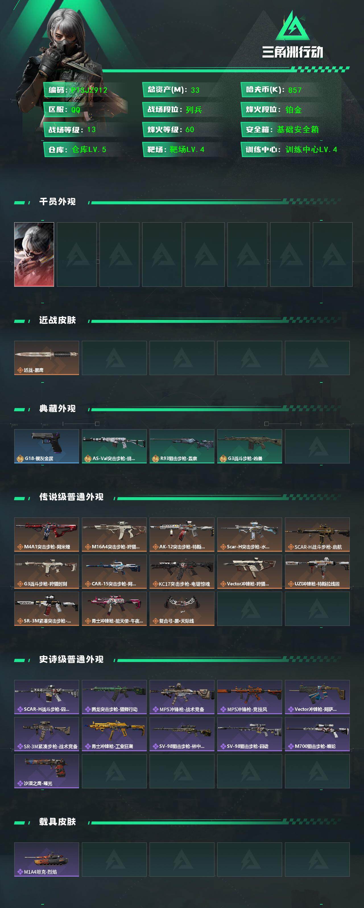 SJZCMW366232三角洲行动账号详情图2