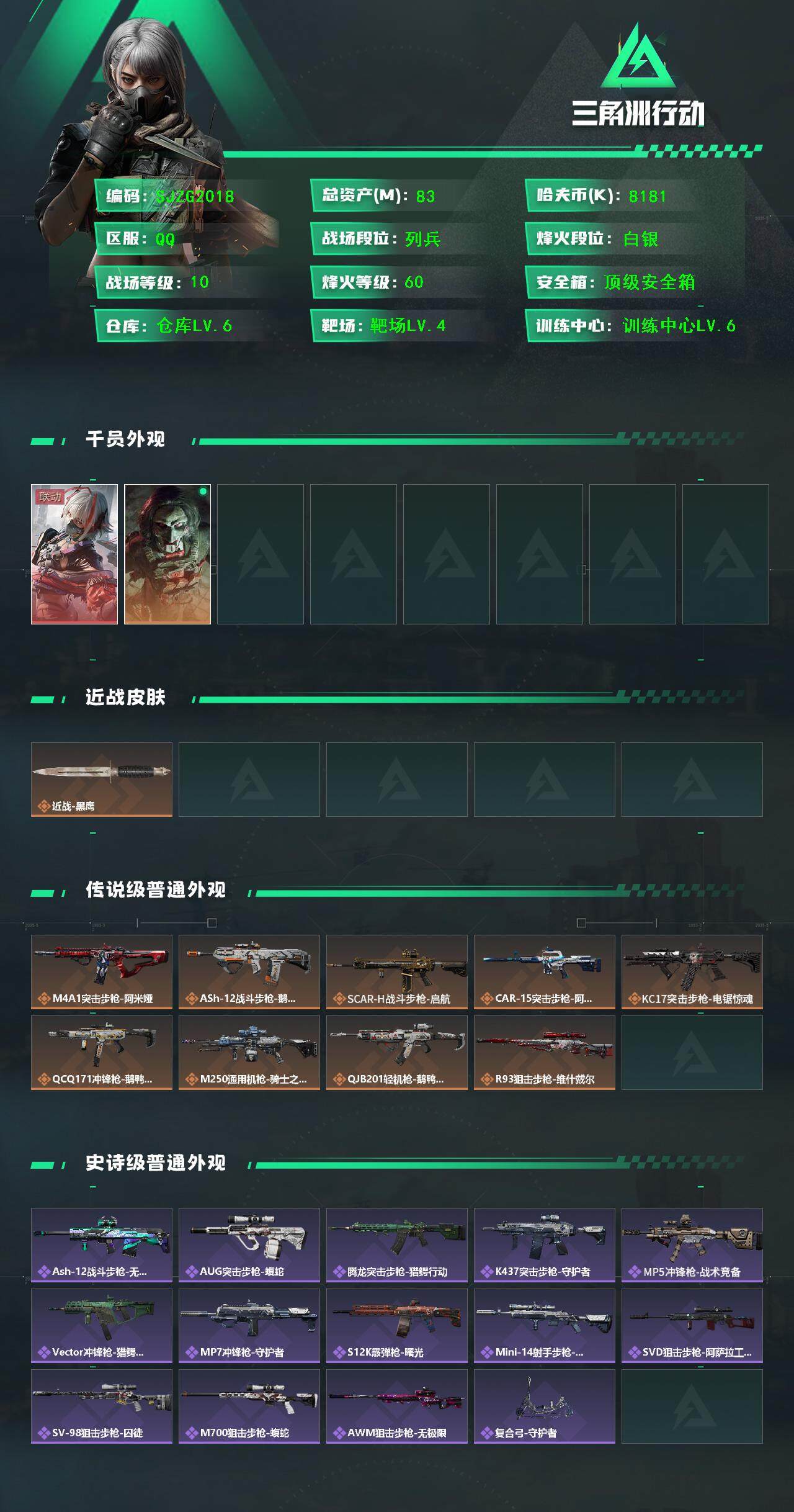 SJZQM365976三角洲行动账号详情图3 SJZQM365976三角洲行动账号详情图3