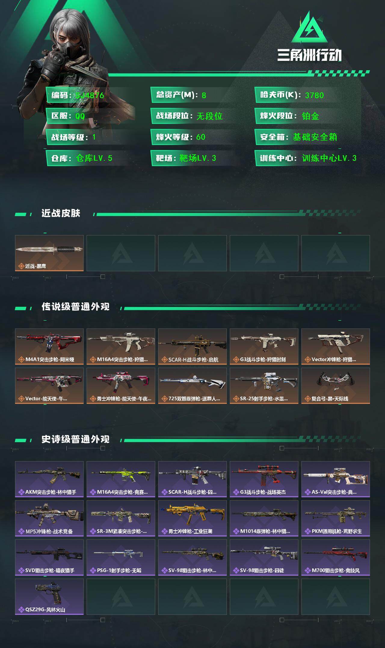 SJZCMW366313三角洲行动账号详情图2