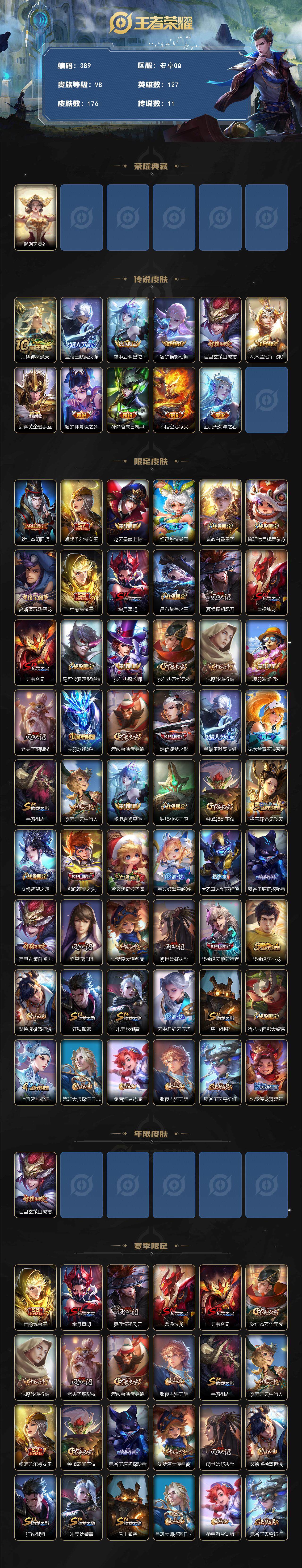 WZCMW3382415王者荣耀账号详情图2 WZCMW3382415王者荣耀账号详情图2