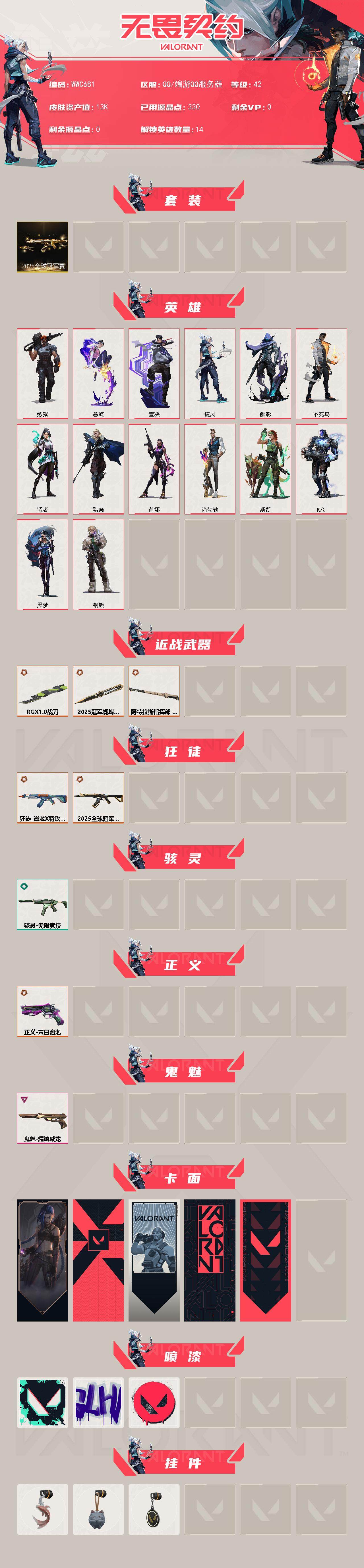 WWQEY324613无畏契约账号详情图2 WWQEY324613无畏契约账号详情图2