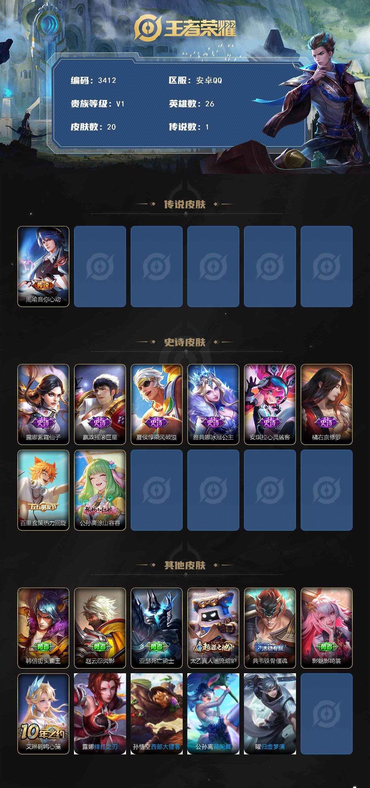 WZJZ3390009王者荣耀账号详情图2