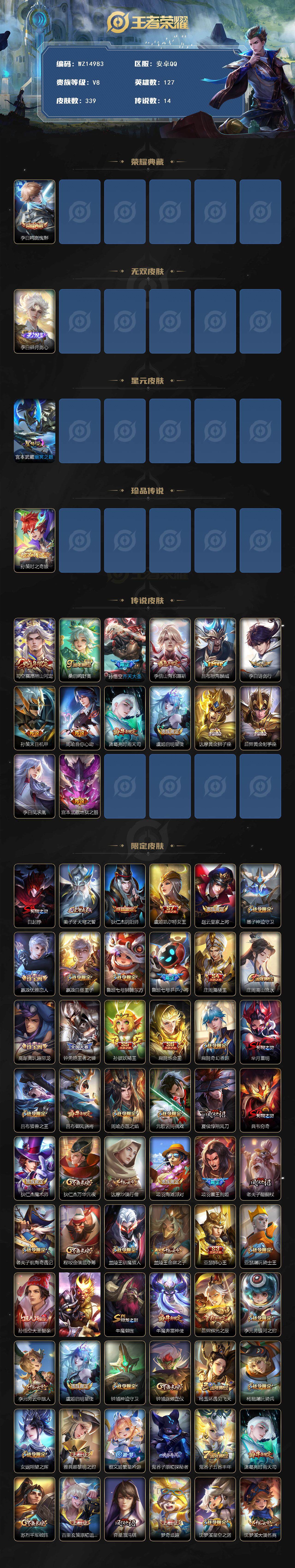 WZ0349535王者荣耀账号详情图2