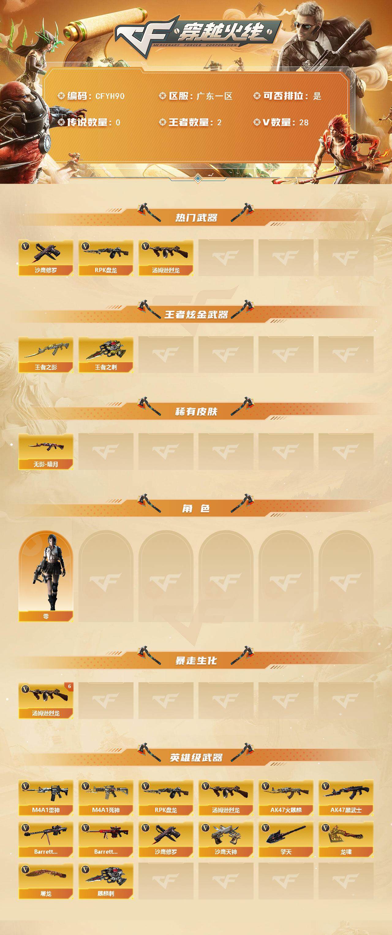 CFEY362045穿越火线账号详情图2 CFEY362045穿越火线账号详情图2