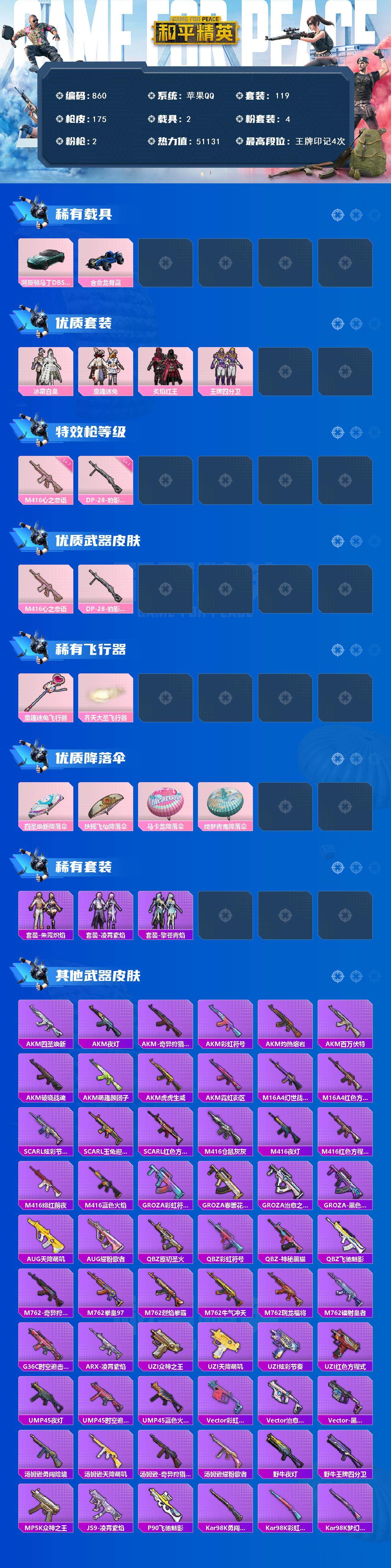 HPCMW3425122和平精英账号详情图2 HPCMW3425122和平精英账号详情图2