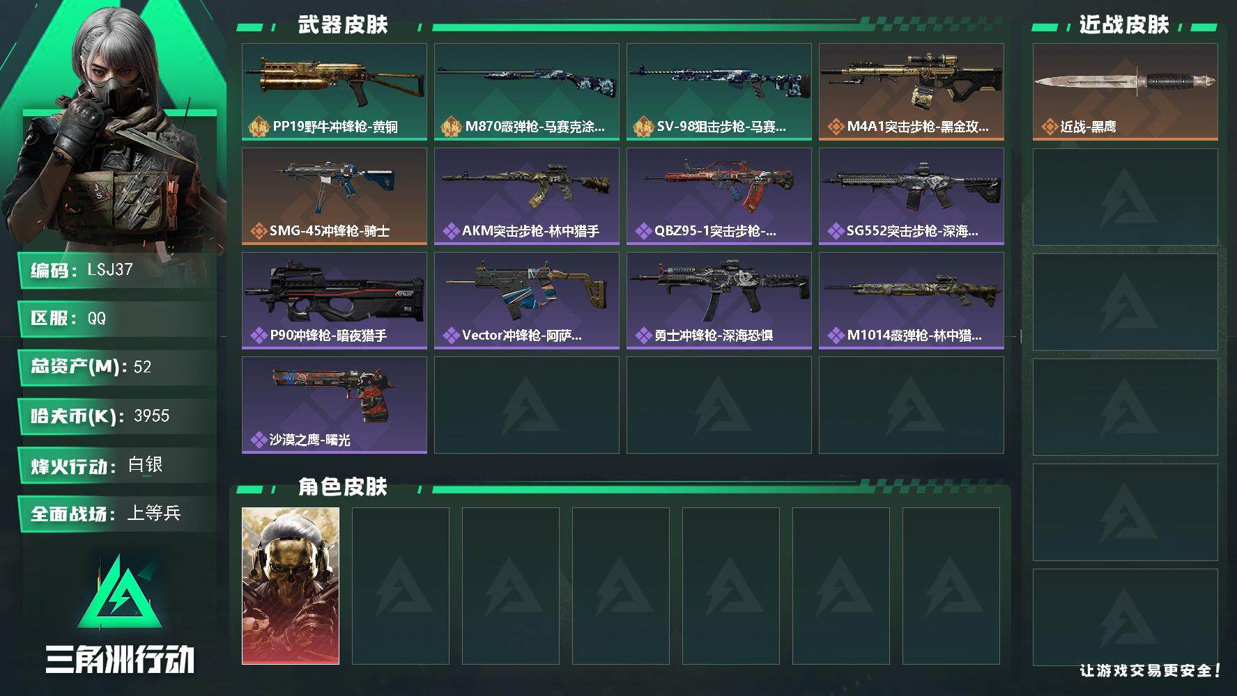 SJZCMW3101960三角洲行动账号详情图2 SJZCMW3101960三角洲行动账号详情图2