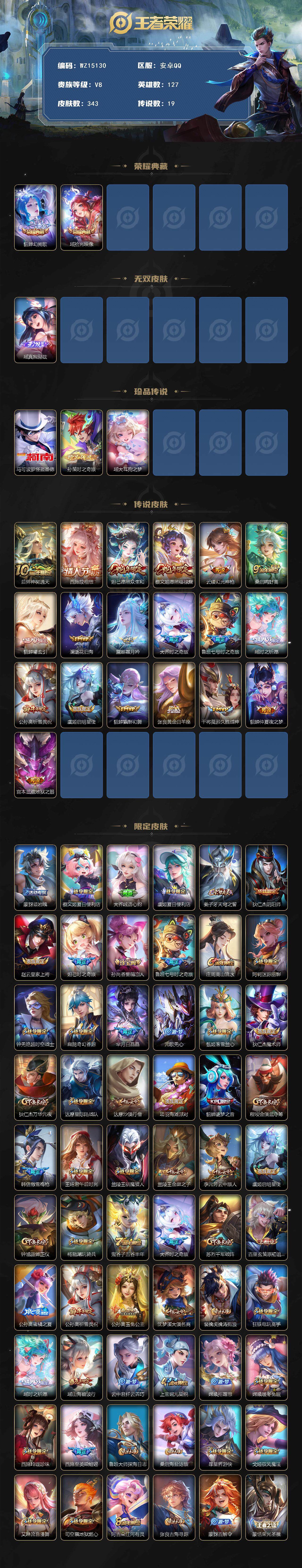 WZ0349560王者荣耀账号详情图2