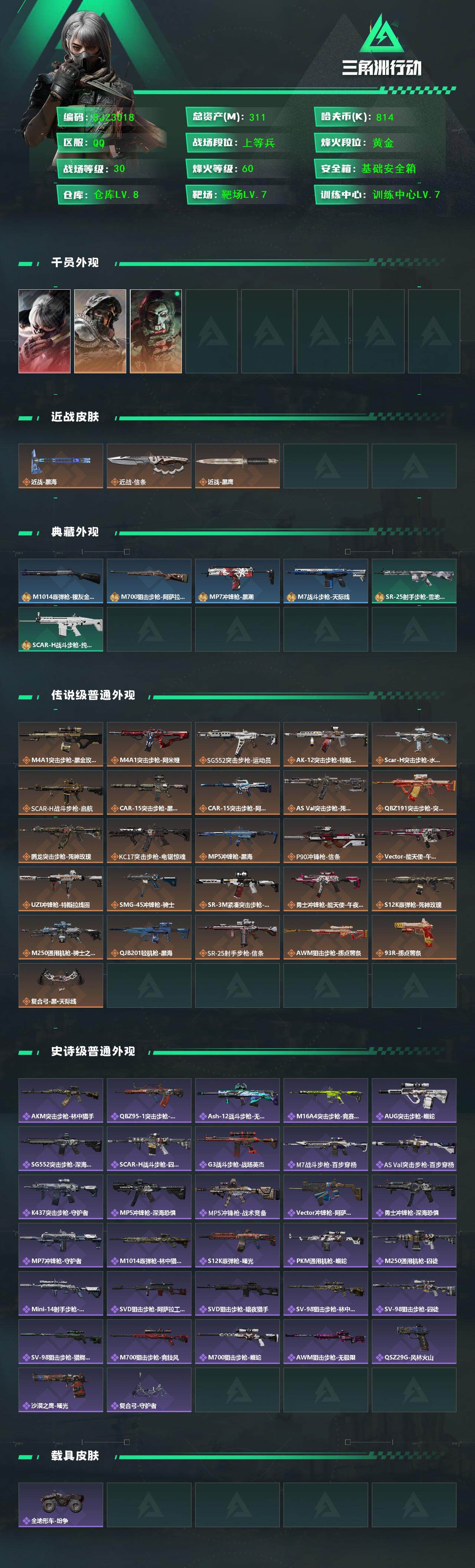 SJZQM370323三角洲行动账号详情图3 SJZQM370323三角洲行动账号详情图3