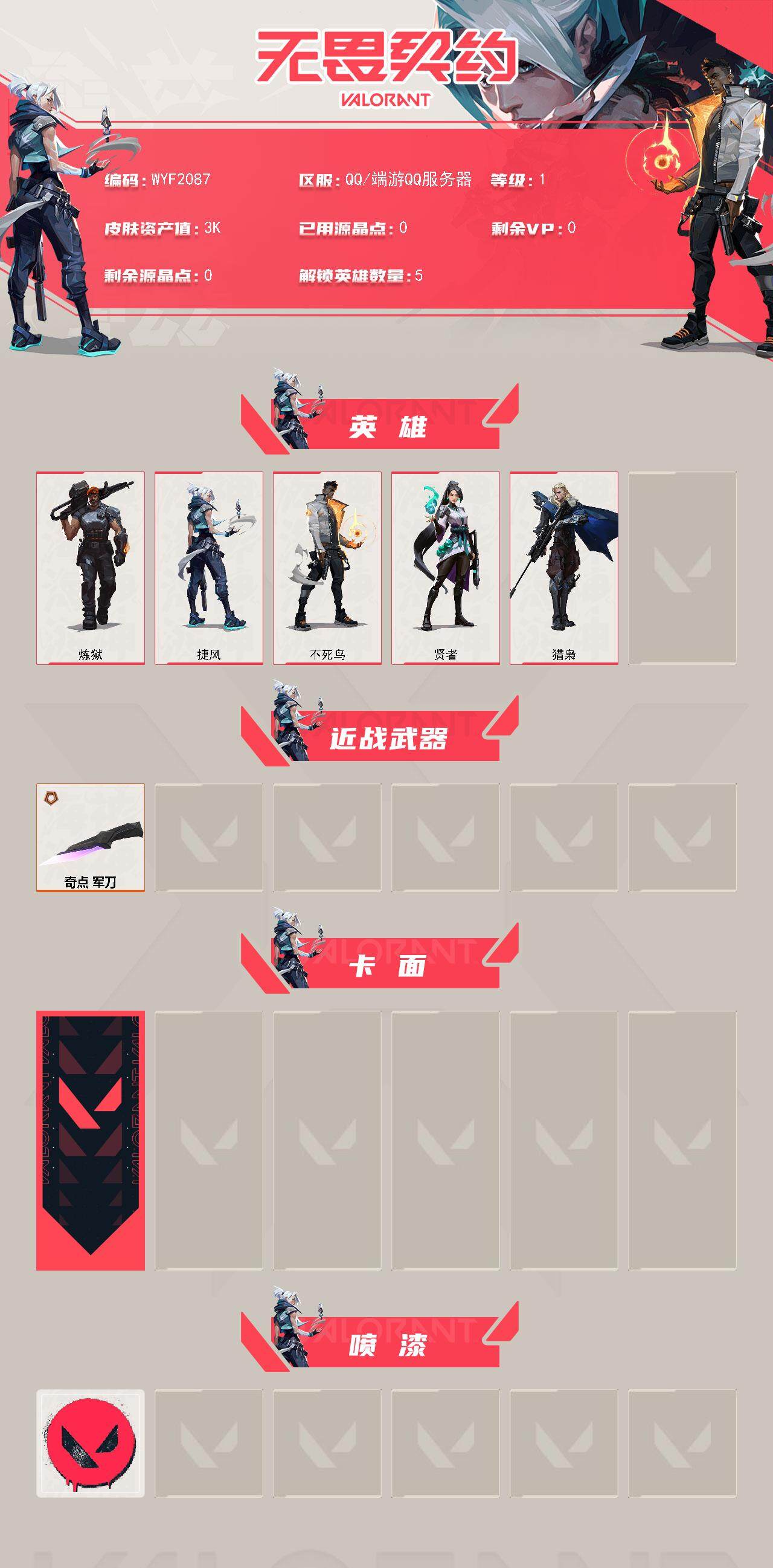 WWQEY325131无畏契约账号详情图2 WWQEY325131无畏契约账号详情图2