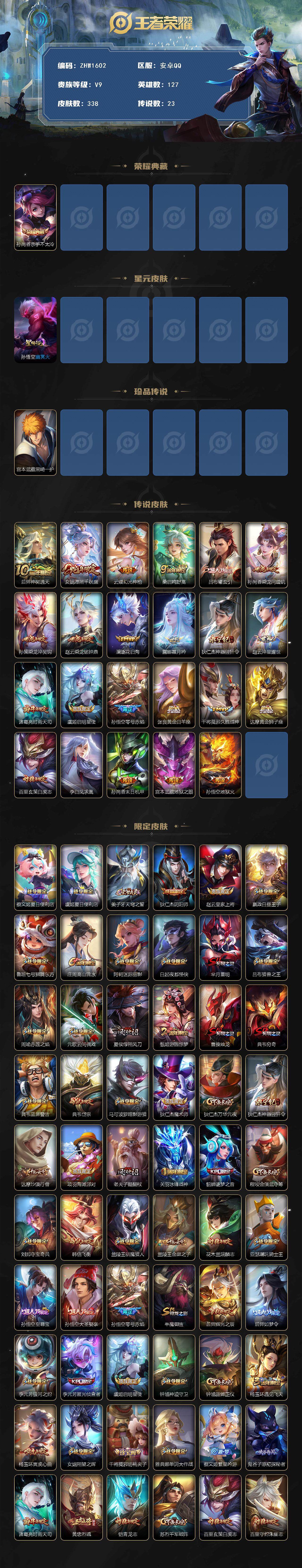 WZLX3393126王者荣耀账号详情图2