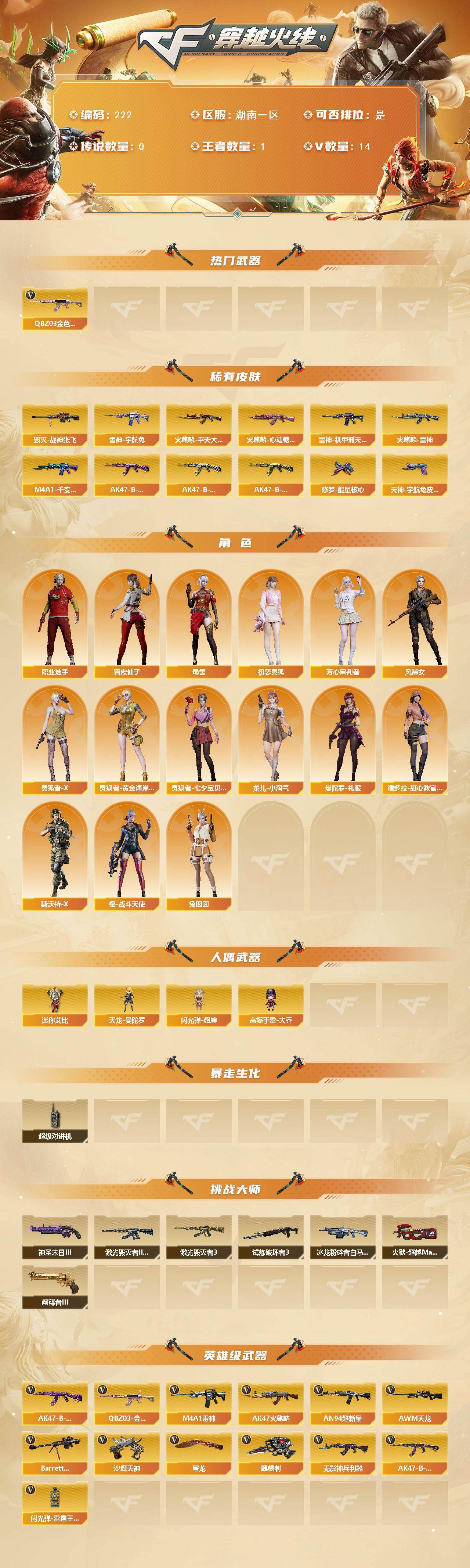 CFLX427573穿越火线账号详情图2