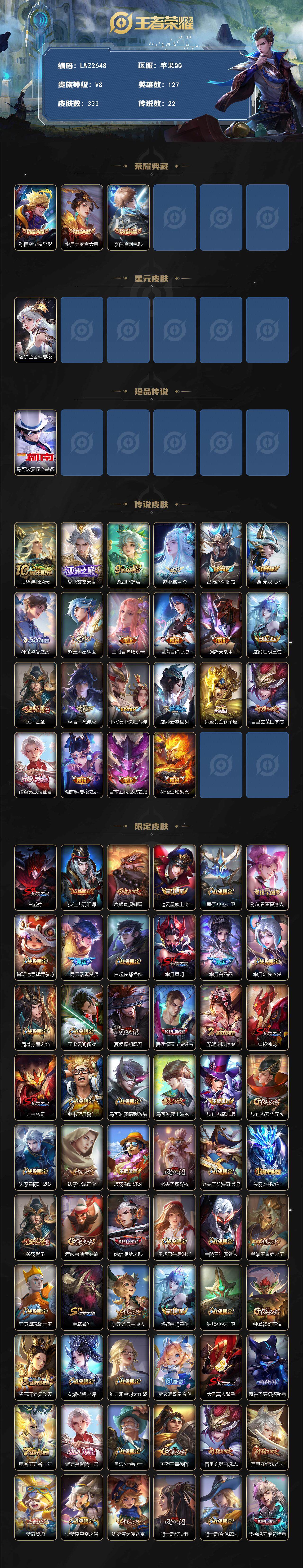 WZLE3389346王者荣耀账号详情图2