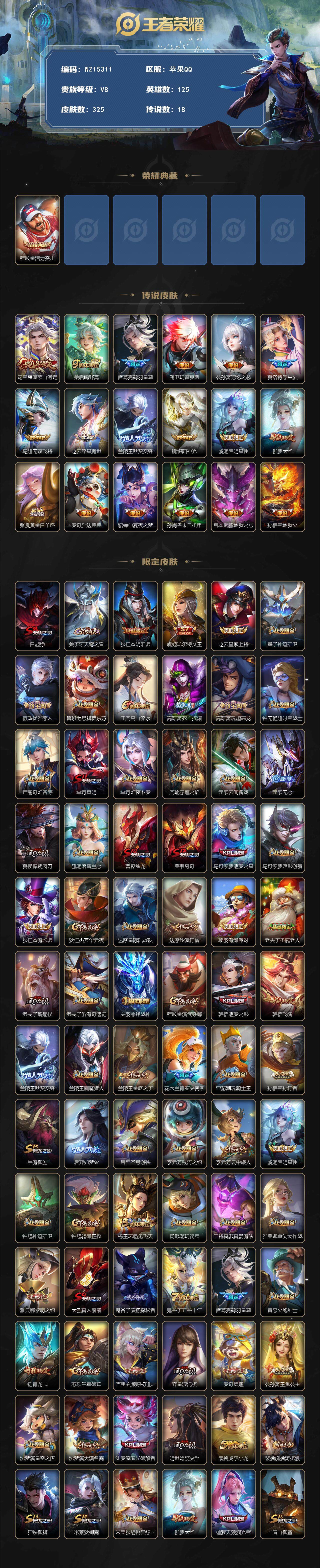 WZ0349599王者荣耀账号详情图2