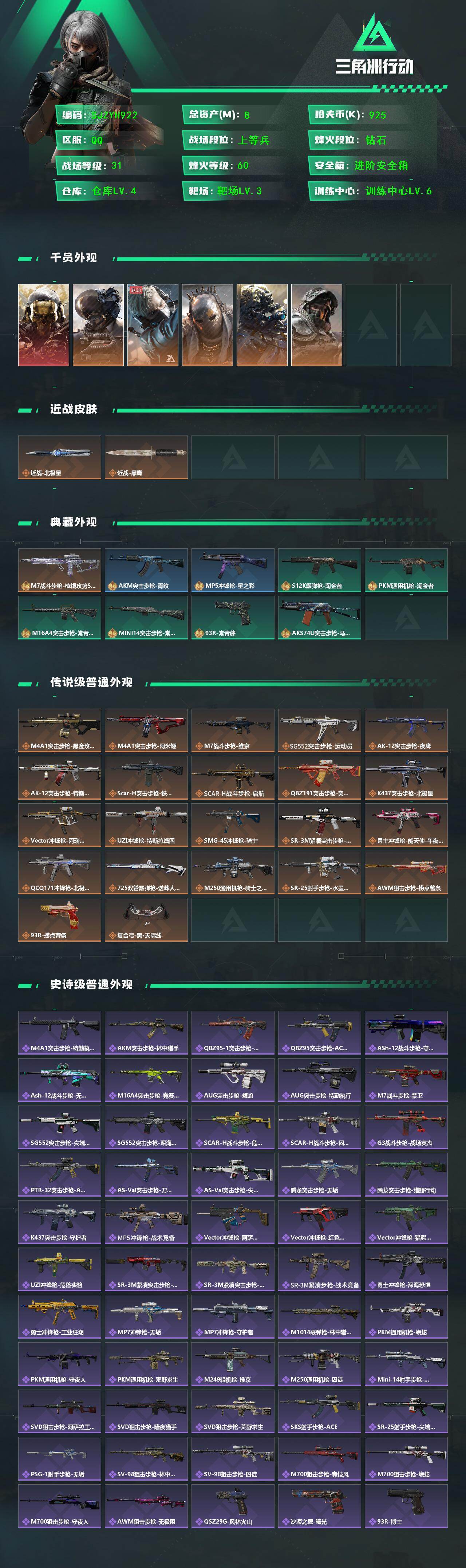 SJZQM420958三角洲行动账号详情图3