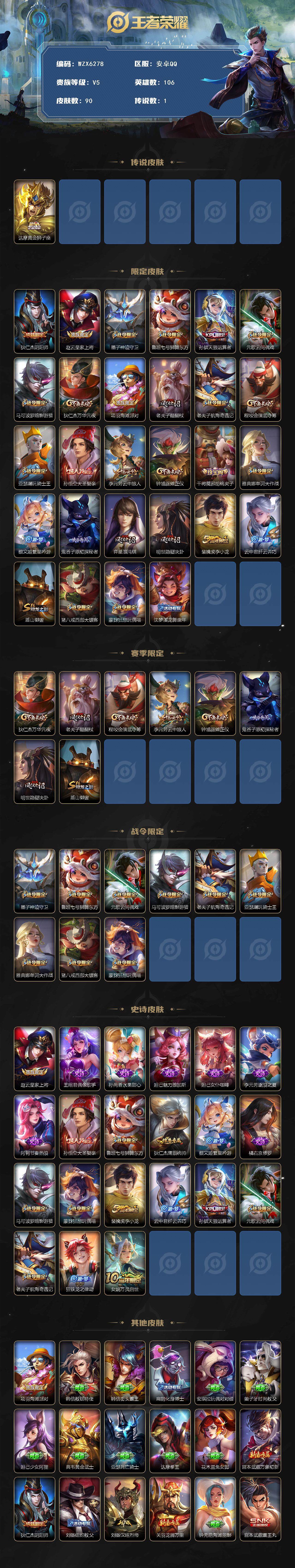 WZCMW3392232王者荣耀账号详情图2