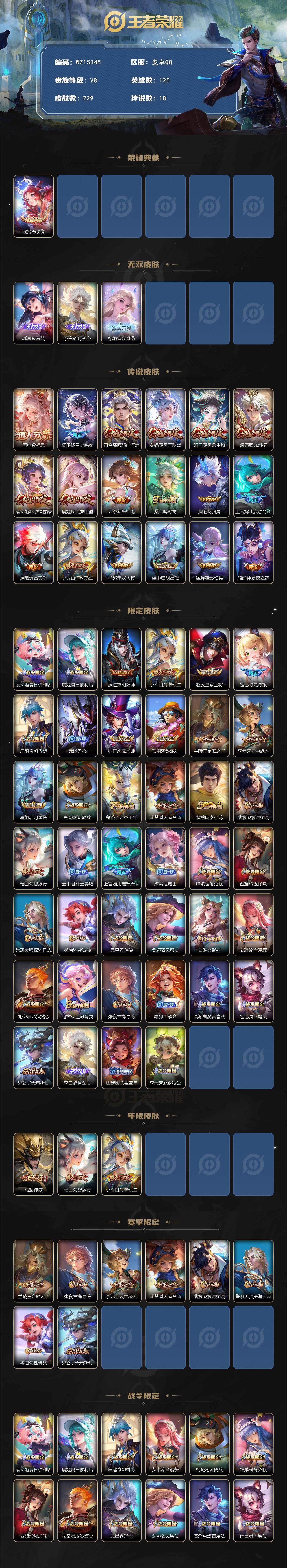 WZ0349604王者荣耀账号详情图2