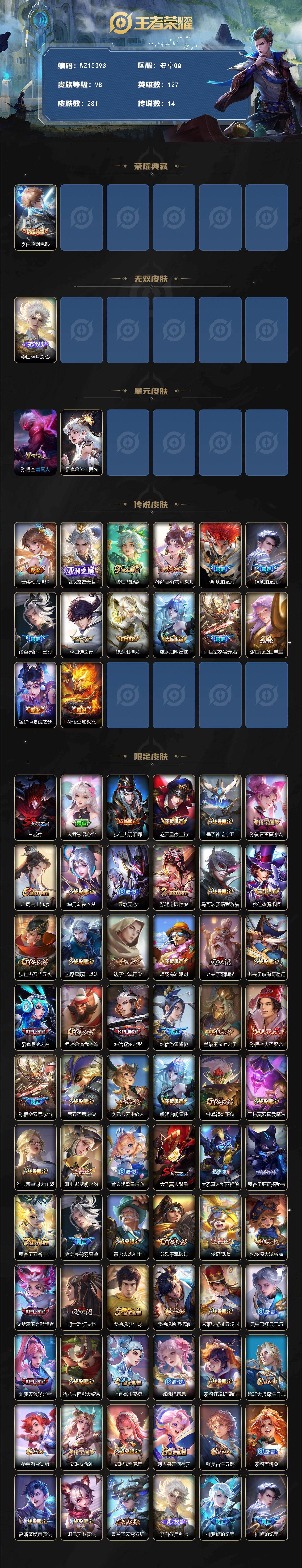 WZ0349617王者荣耀账号详情图2