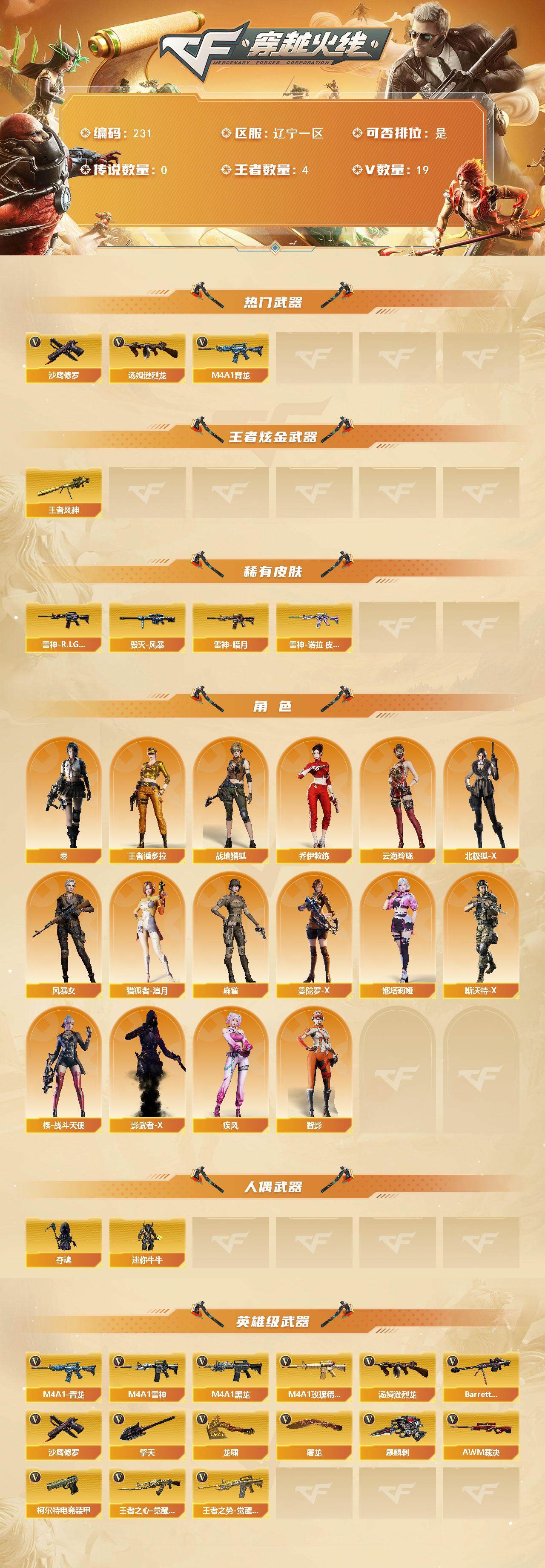 CFCMW370136穿越火线账号详情图2 CFCMW370136穿越火线账号详情图2