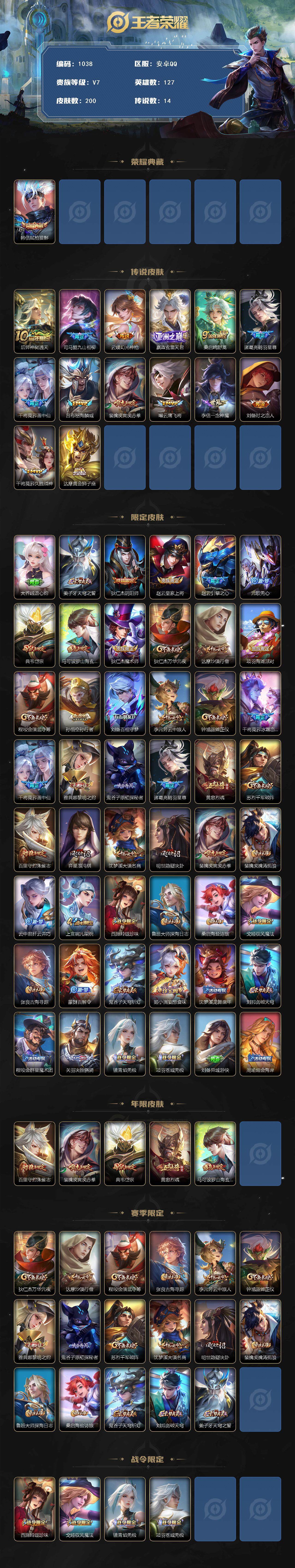 WZQM3392564王者荣耀账号详情图3