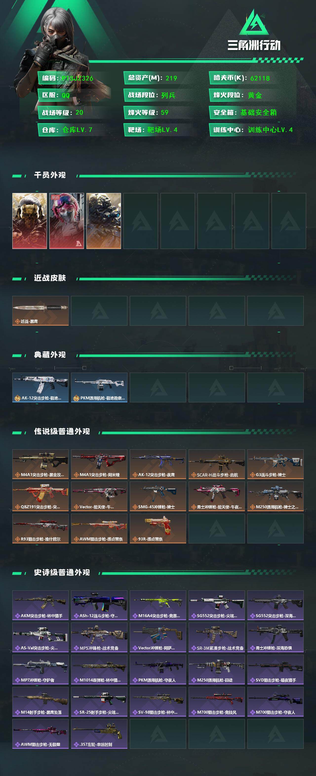 SJZCMW393124三角洲行动账号详情图2