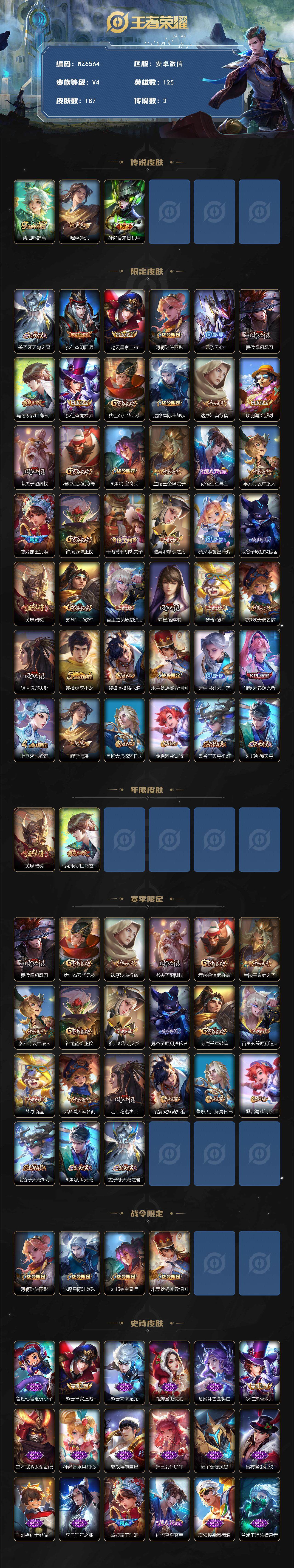 WZXS3393833王者荣耀账号详情图2