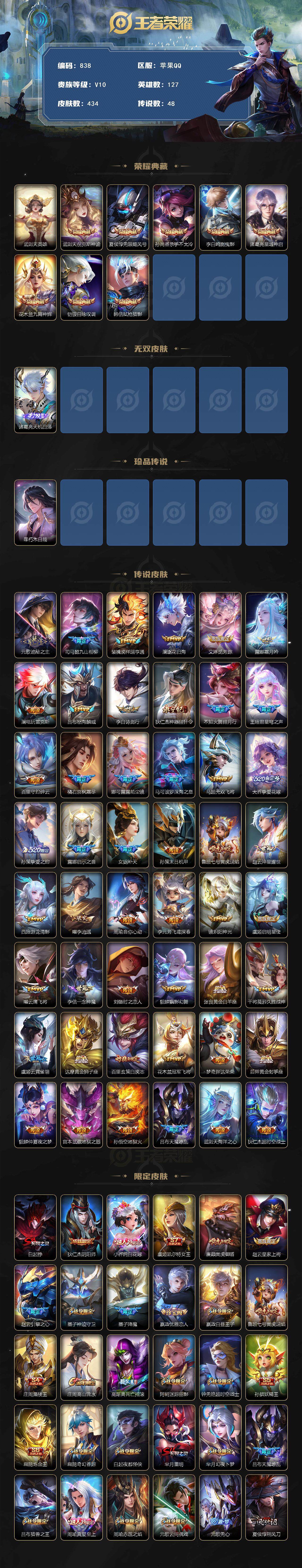 WZCMW3394312王者荣耀账号详情图2 WZCMW3394312王者荣耀账号详情图2