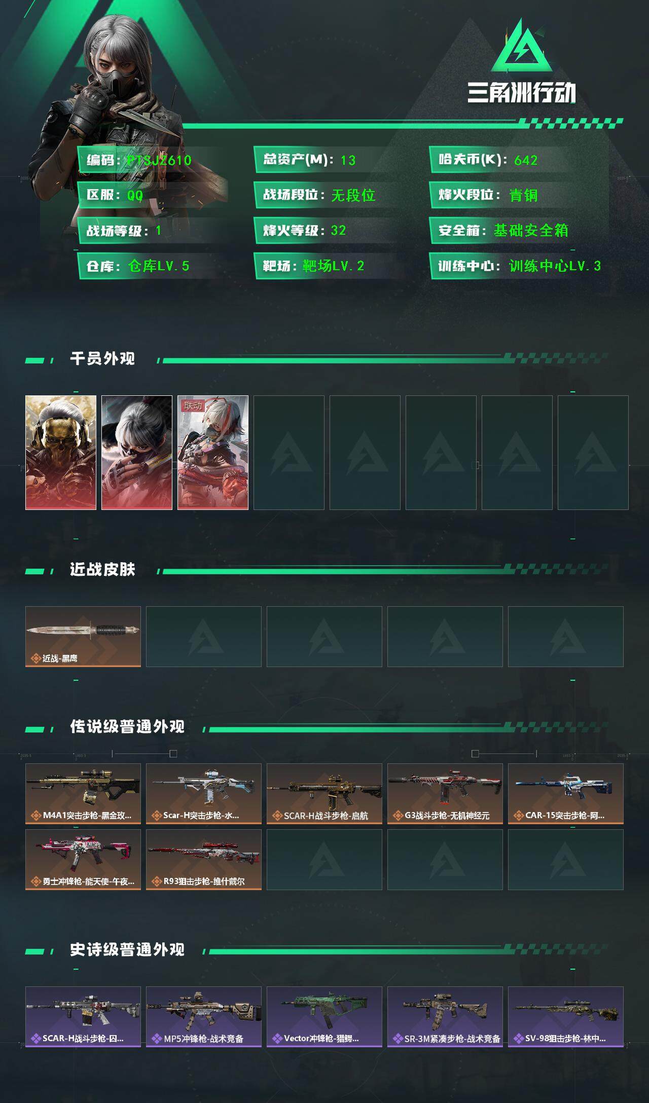 SJZCMW393199三角洲行动账号详情图2