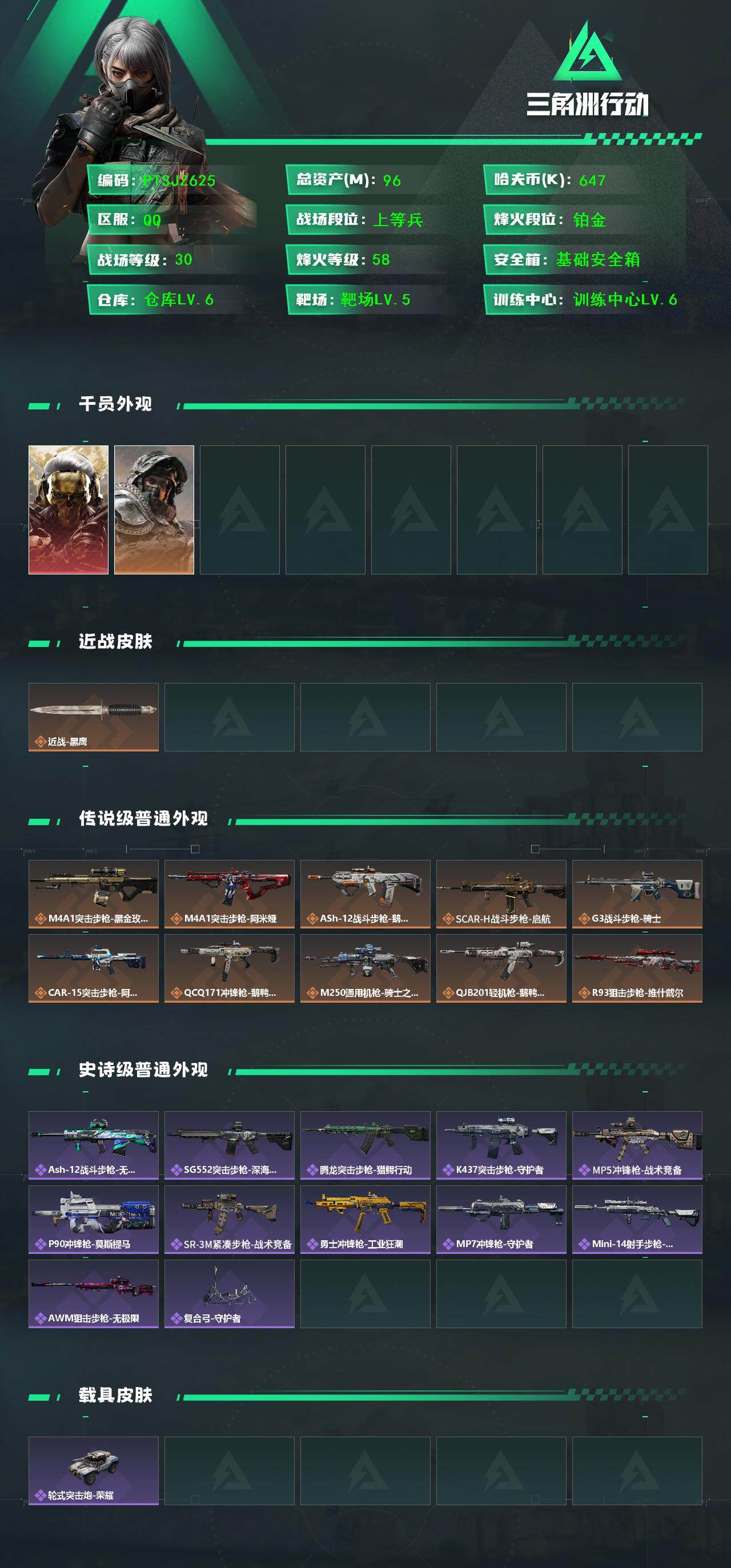 SJZCMW385652三角洲行动账号详情图2 SJZCMW385652三角洲行动账号详情图2