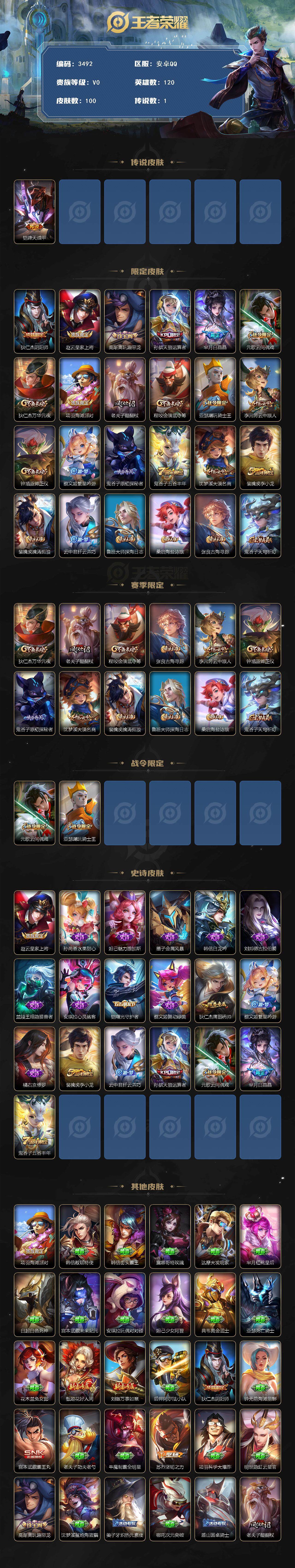 WZJZ3401718王者荣耀账号详情图2