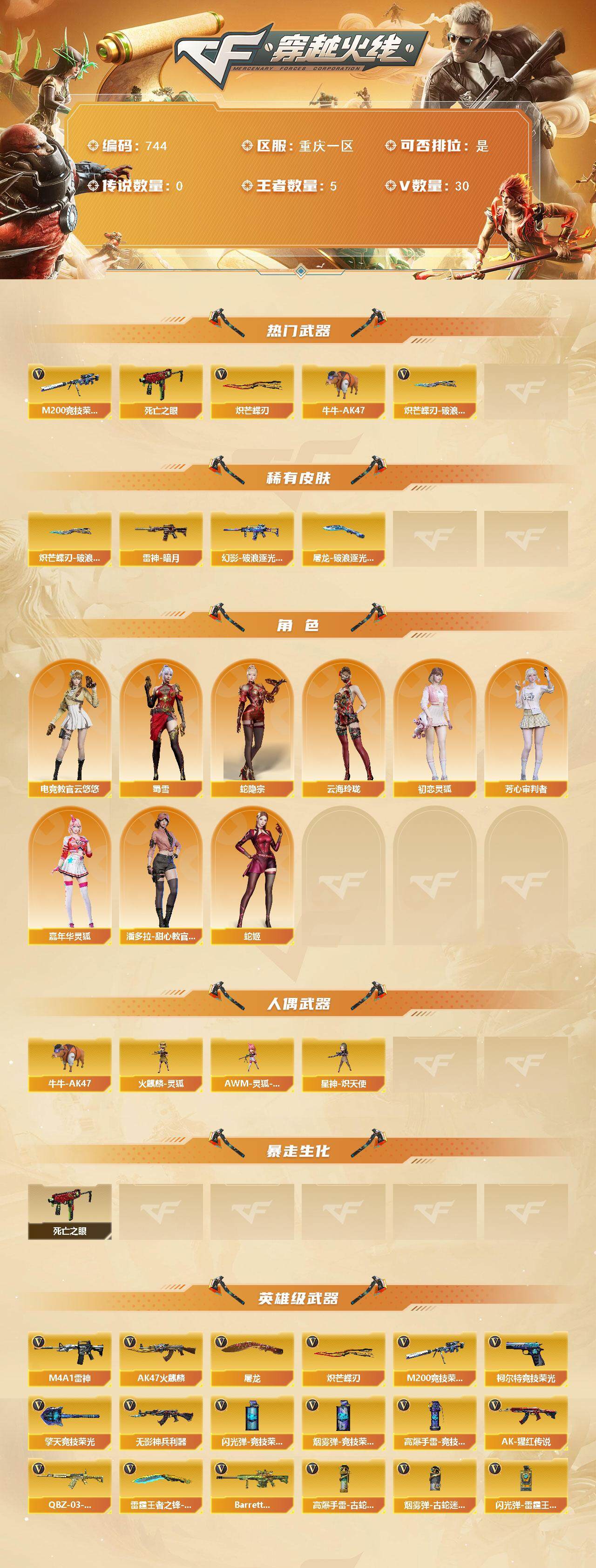 CFLX369246穿越火线账号详情图2 CFLX369246穿越火线账号详情图2