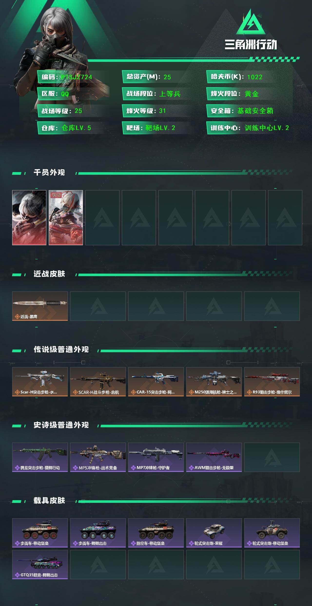 SJZCMW385696三角洲行动账号详情图2 SJZCMW385696三角洲行动账号详情图2