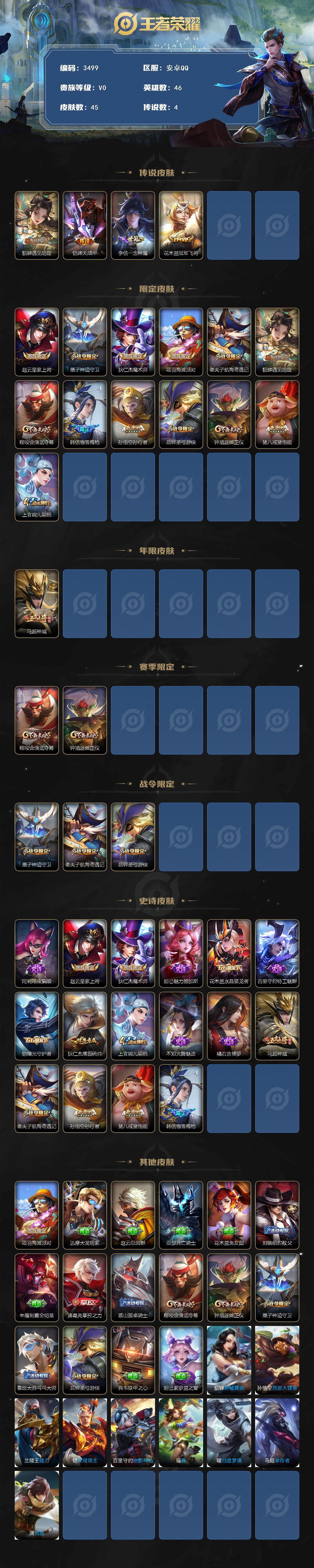 WZJZ3403830王者荣耀账号详情图2